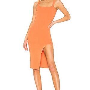 Revolve Superdown Vibrant Orange Asymmetrical Dress